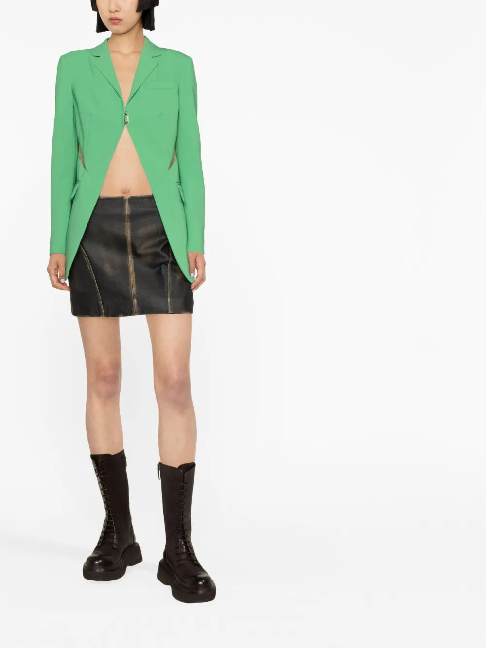 Cut-Out Open-Front Blazer