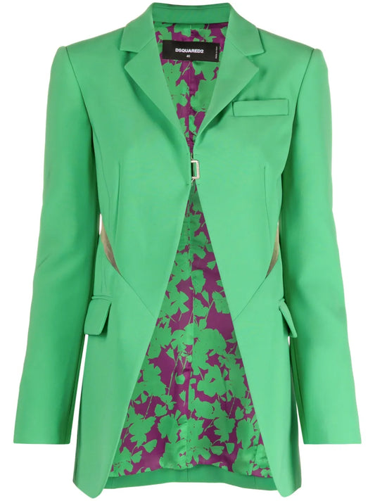 Cut-Out Open-Front Blazer