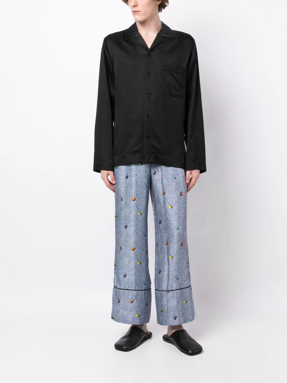 Striped Satin Silk Trousers