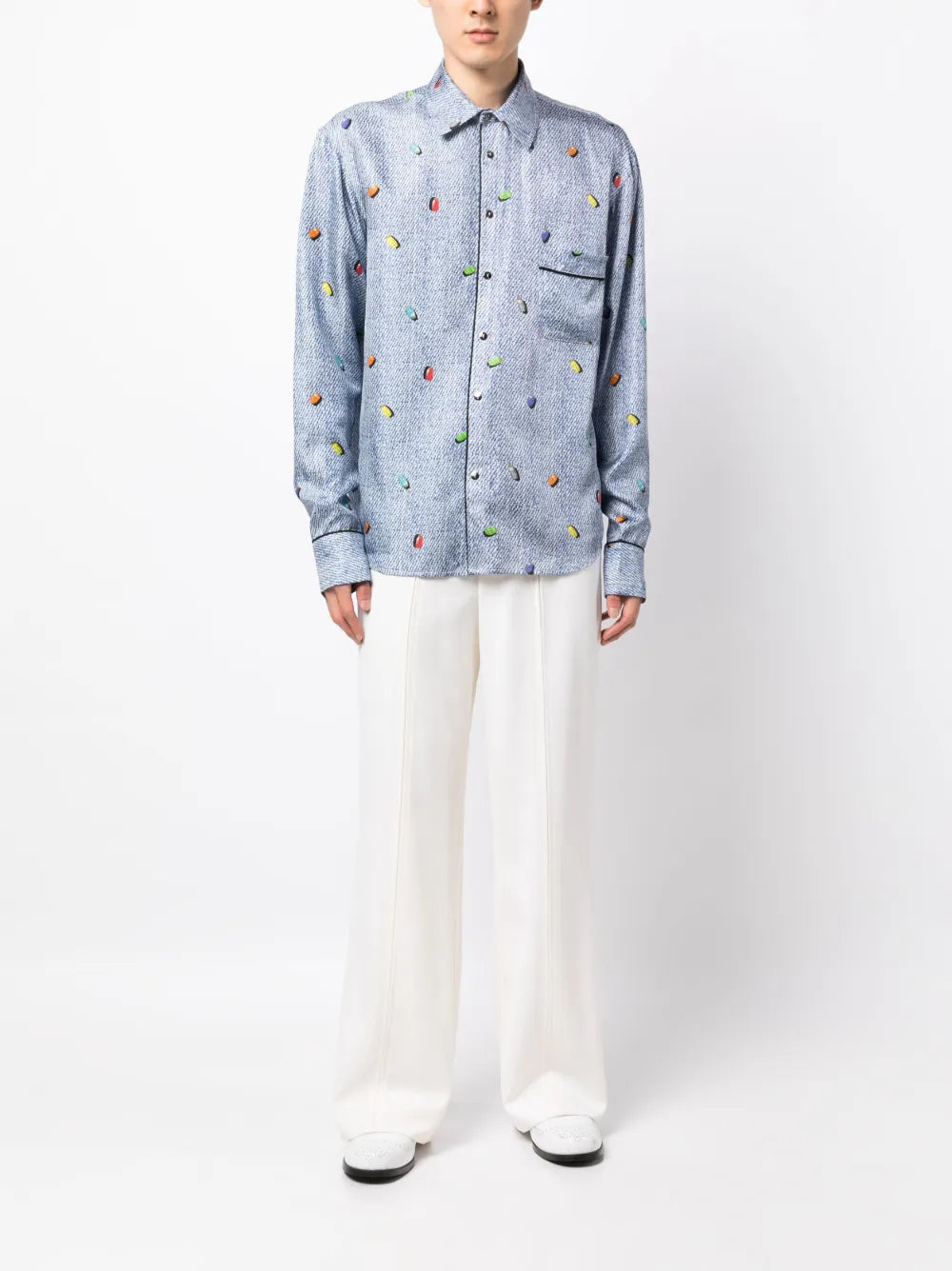 Striped Satin-Silk Shirt