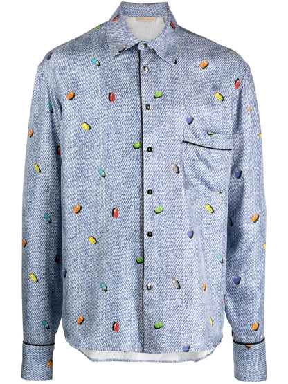 Striped Satin-Silk Shirt