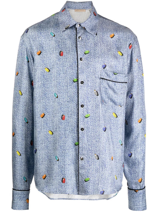 Striped Satin-Silk Shirt
