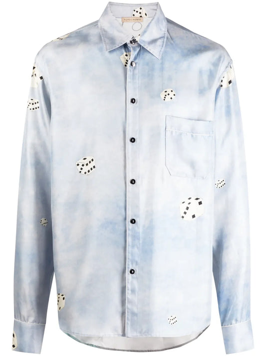 Bodega Graphic-Print Silk Shirt