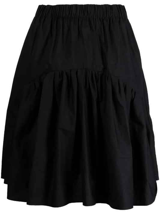 Ruffled Cotton Midi Skirt