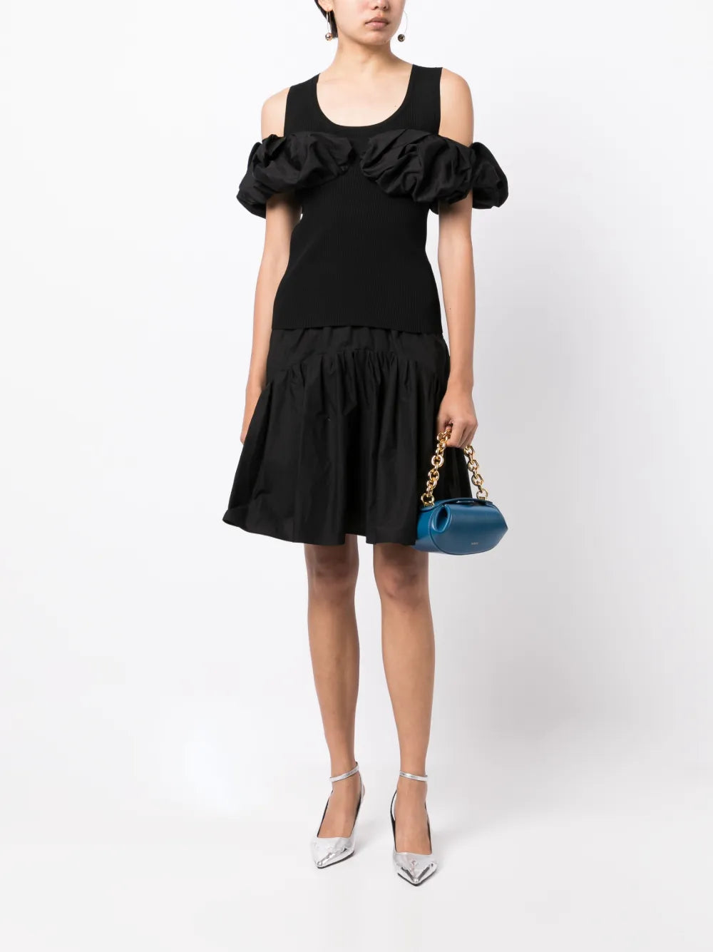 Ruffled Cotton Midi Skirt