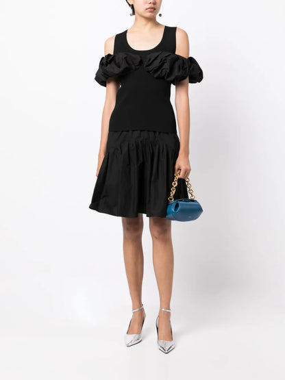 Ruffled Cotton Midi Skirt