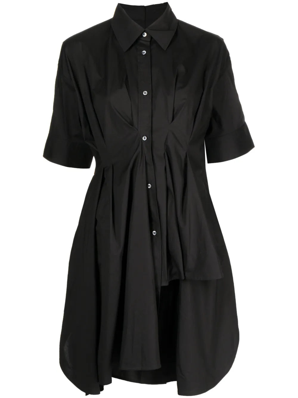 Short-Sleeve Asymmetric Mini Dress