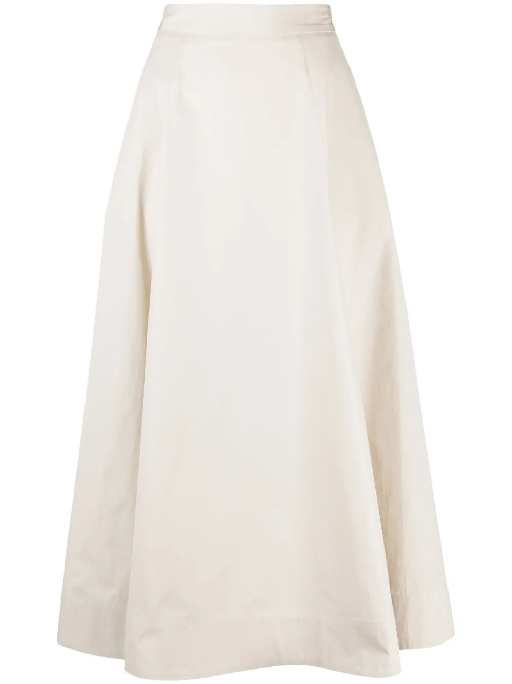Pleated Cotton Midi Skirt