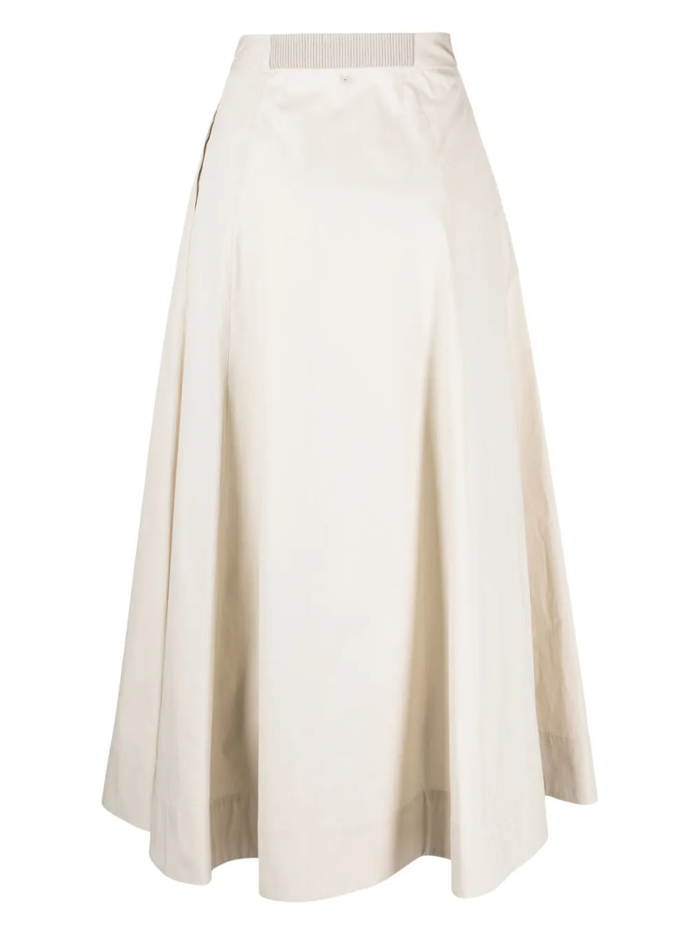 Pleated Cotton Midi Skirt