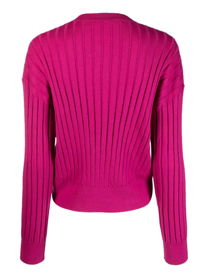 V-Neck Ribbed-Knit Top