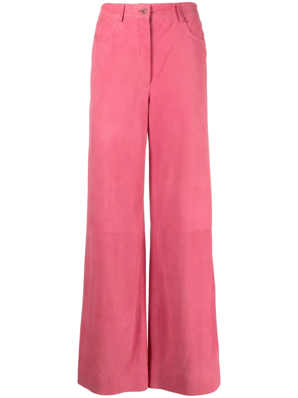 Wide-Leg Suede Trousers