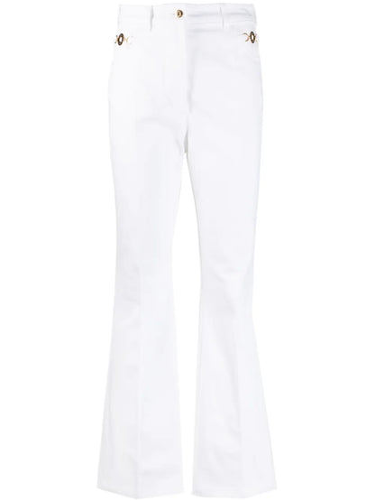 Logo-Embroidered Flared Jeans