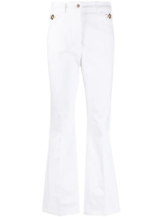 Logo-Embroidered Flared Jeans