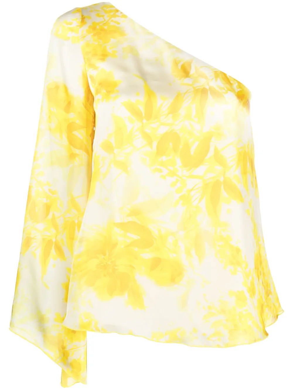 One-Sleeve Floral-Print Blouse