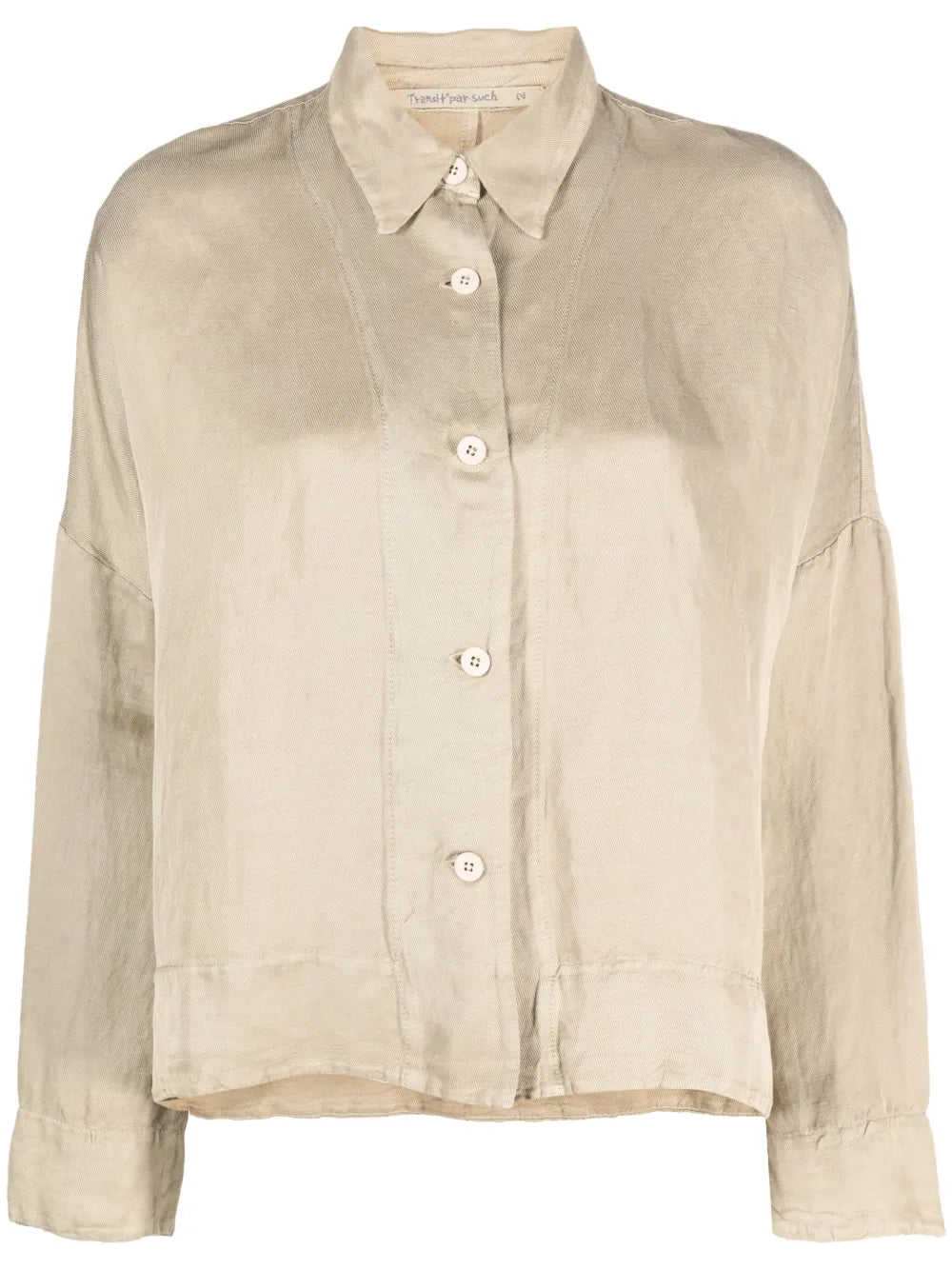 Oversized Linen-Blend Shirt Jacket