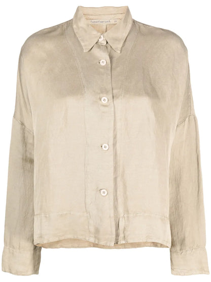 Oversized Linen-Blend Shirt Jacket