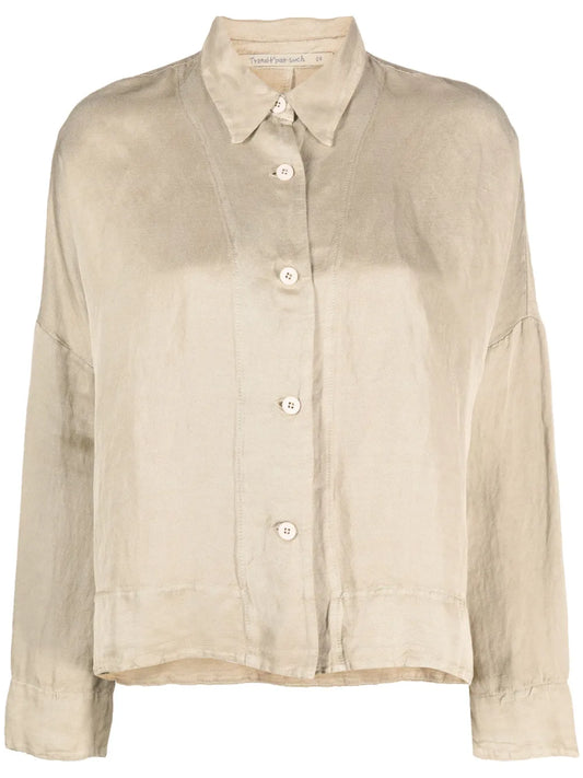 Oversized Linen-Blend Shirt Jacket