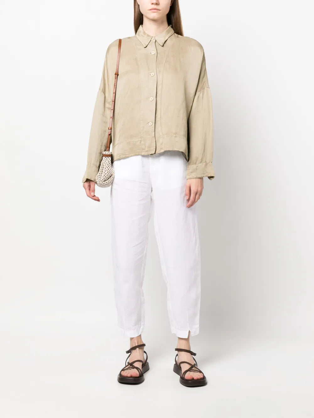 Oversized Linen-Blend Shirt Jacket