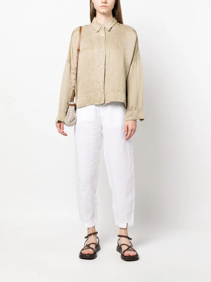 Oversized Linen-Blend Shirt Jacket