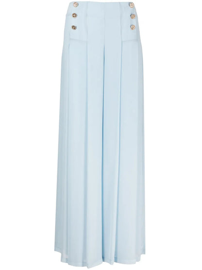 Button-Detailed Wide Leg Trousers
