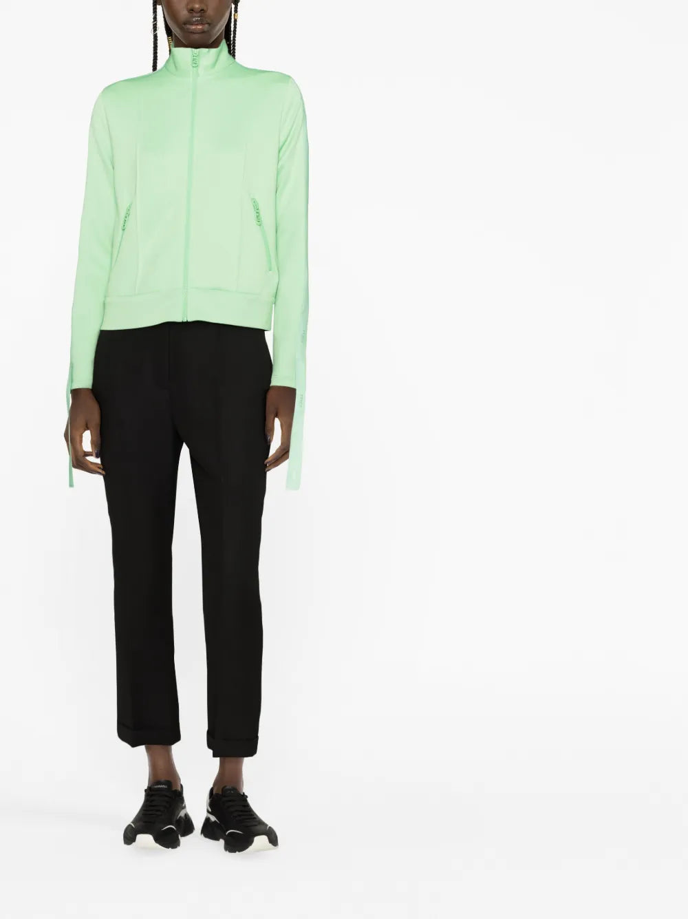 Logo-Tape Zip-Up Sweatshirt