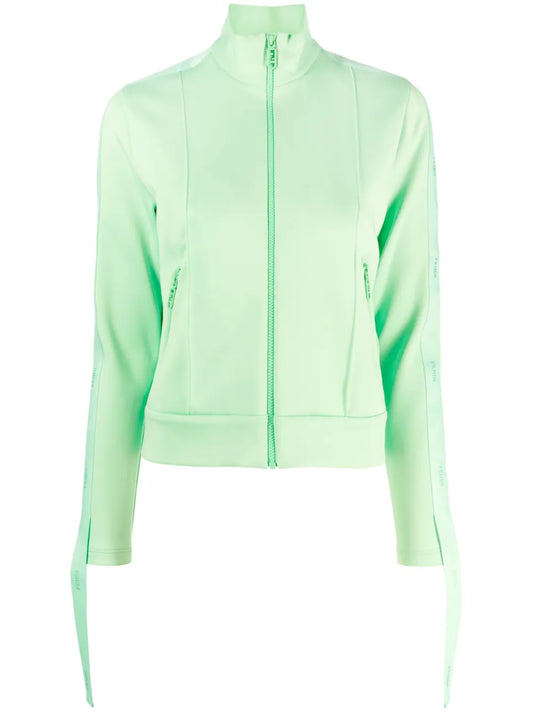 Logo-Tape Zip-Up Sweatshirt