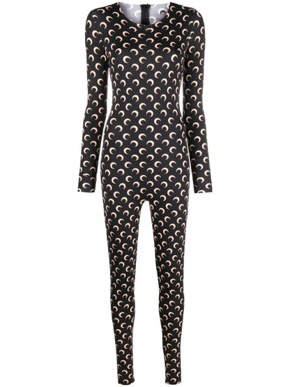 Crescent Moon-Print Jumpsuit