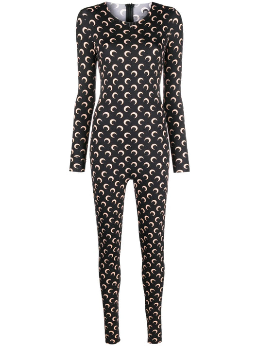 Crescent Moon-Print Jumpsuit
