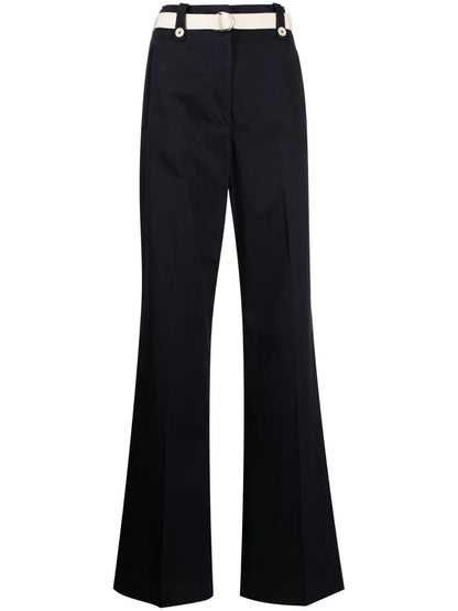 High-Waisted Flared Trousers