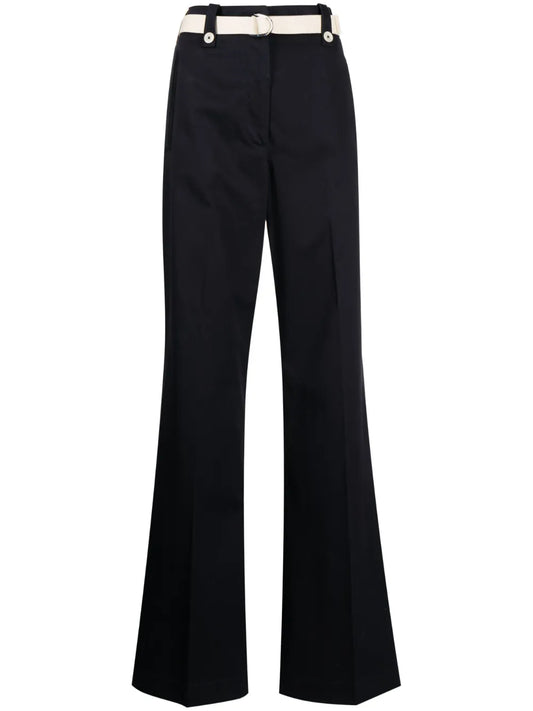 High-Waisted Flared Trousers