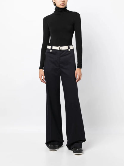 High-Waisted Flared Trousers