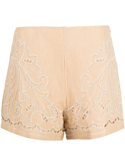 Broderie-Anglaise Mini Shorts