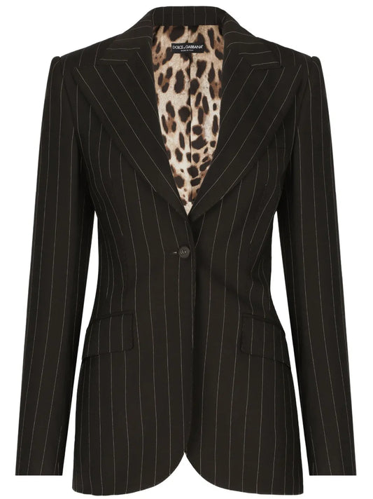Single-Breasted Striped Blazer