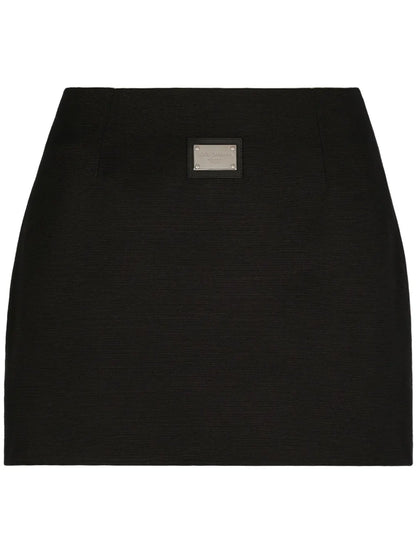 Logo-Plaque High-Waisted Miniskirt