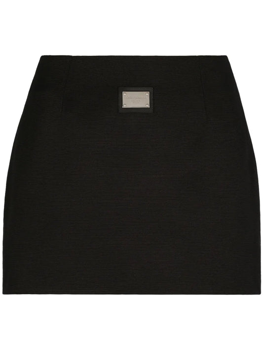 Logo-Plaque High-Waisted Miniskirt