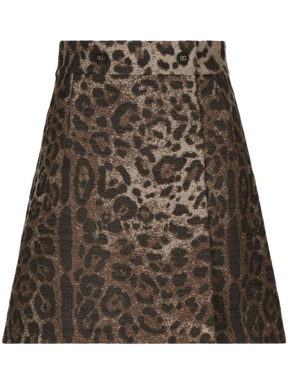 Leopard-Print High-Waisted Miniskirt