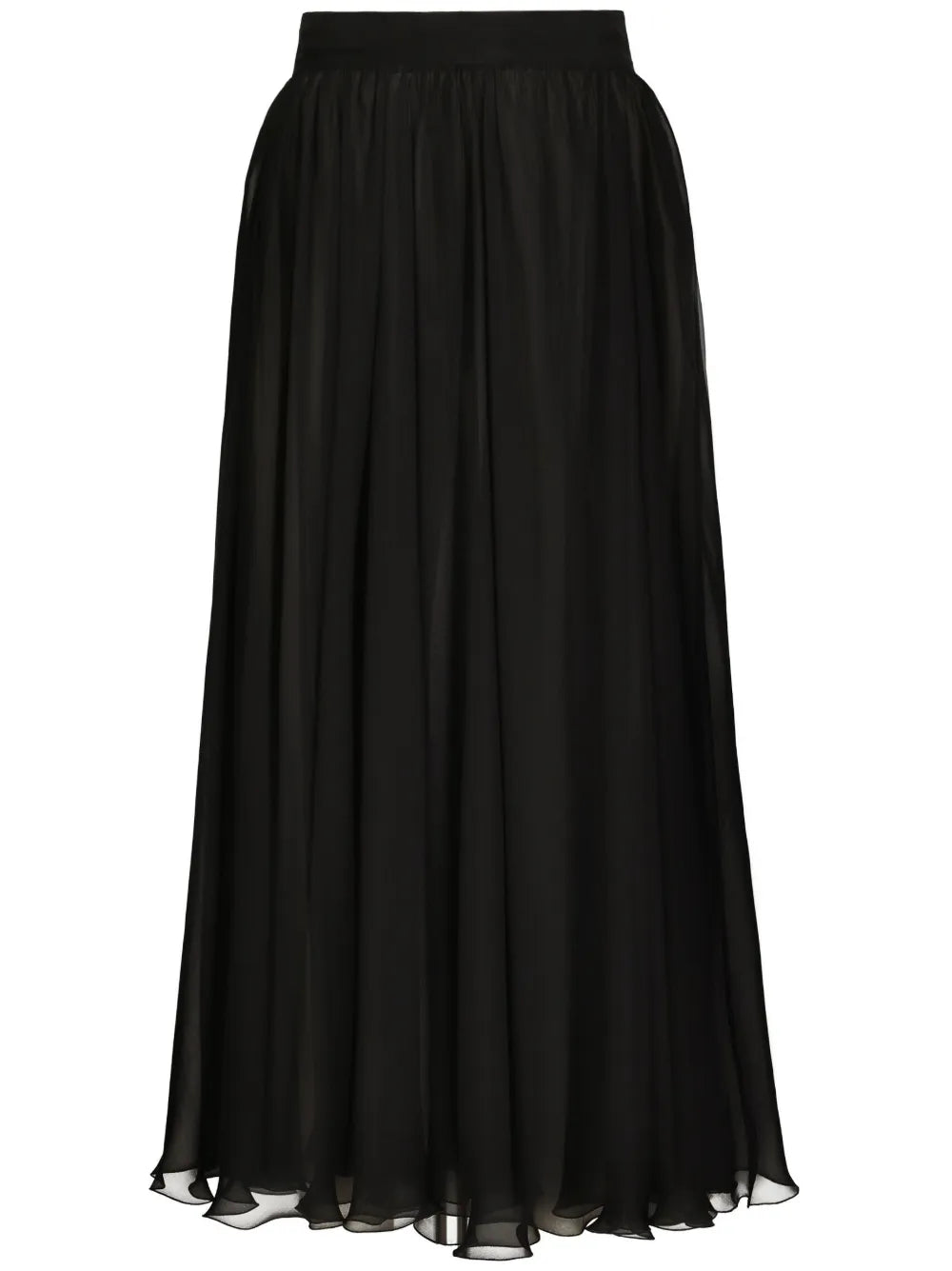 High-Waisted Pleated Midi Skirt