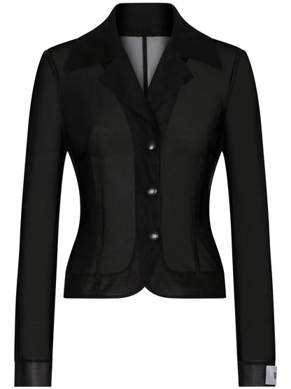 Sheer Single-Breasted Blazer