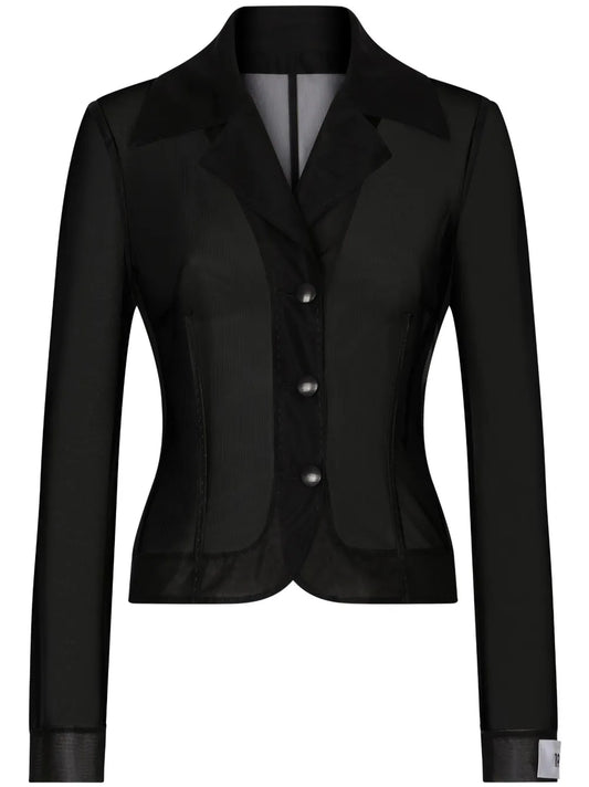 Sheer Single-Breasted Blazer