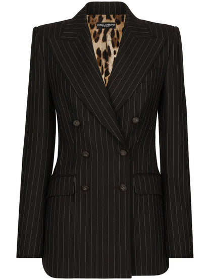 Double-Breasted Striped Blazer