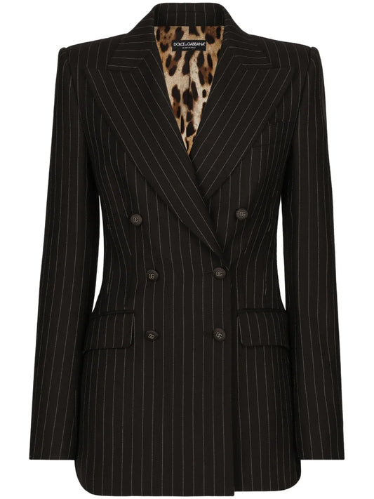 Double-Breasted Striped Blazer