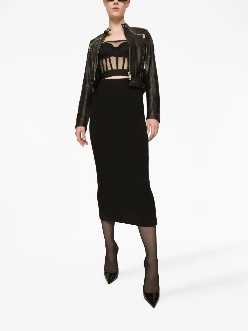 High-Waisted Midi Skirt