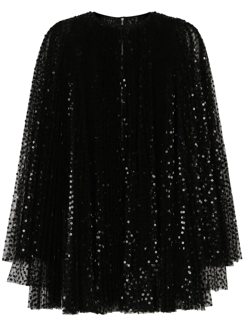 Sequin-Embellished Flared Minidress