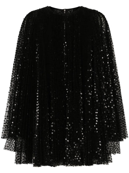 Sequin-Embellished Flared Minidress