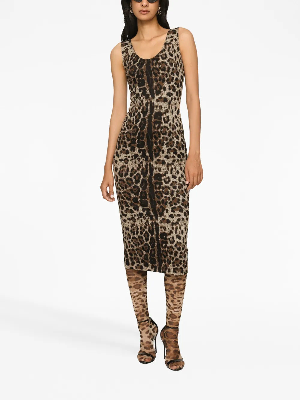 Leopard-Print Sleeveless Dress