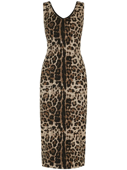 Leopard-Print Sleeveless Dress