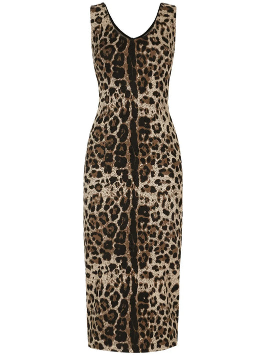 Leopard-Print Sleeveless Dress