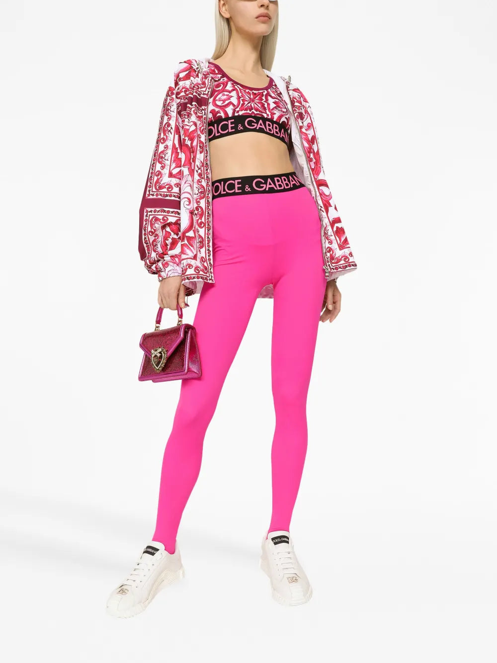 Majolica-Print Cropped Top