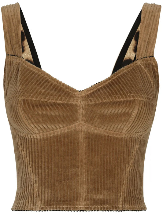 Bustier-Style Corduroy Top