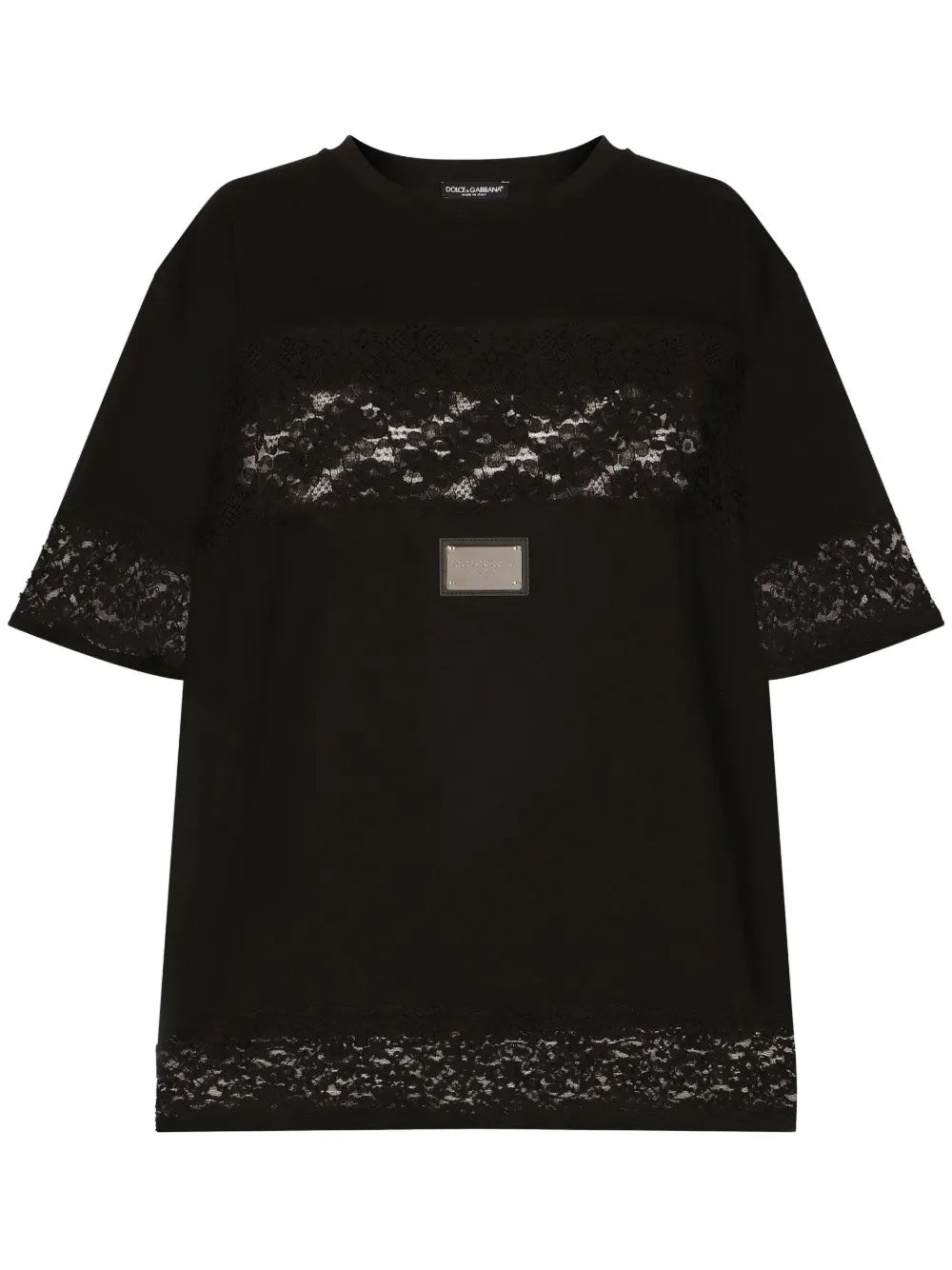 Lace-Embellished Short-Sleeve T-Shirt